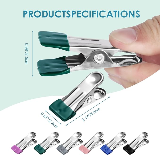 36 Pack Heavy Duty Clothes Pins, 2.17-Inch Stainless Steel Chip Clips, and Food - Image 2