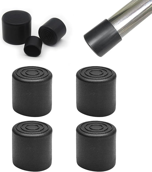 4 Pcs 1" Round Rubber Chair Leg Caps, PVC Table Leg Covers, Flexible & by BOPOREAE