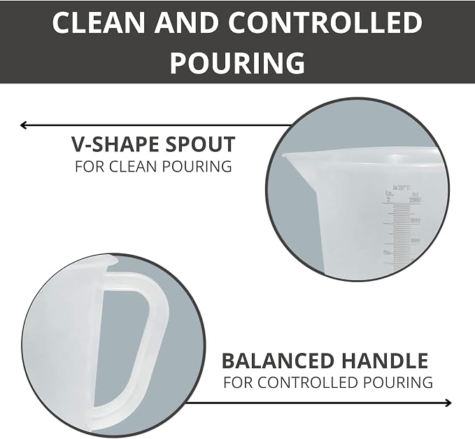 Appletofu Plastic Graduated Measuring and Mixing Pitcher - 2000ml Plastic - Image 4