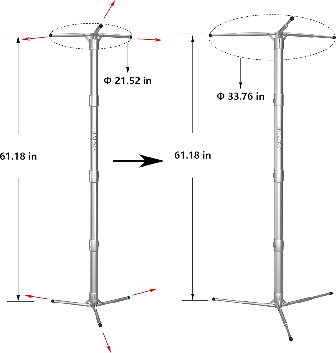 Aluminum Collapsible Clothing Rack, Porbatle Clothes Drying Rack, Laundry - Image 2