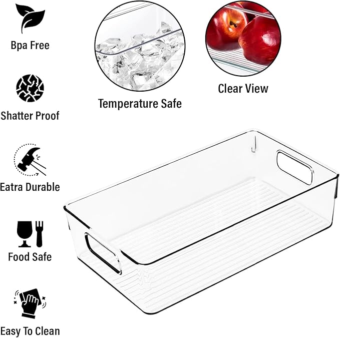 Large Clear Plastic Storage Bins, Pantry Organizers and Storage Containers - Image 2