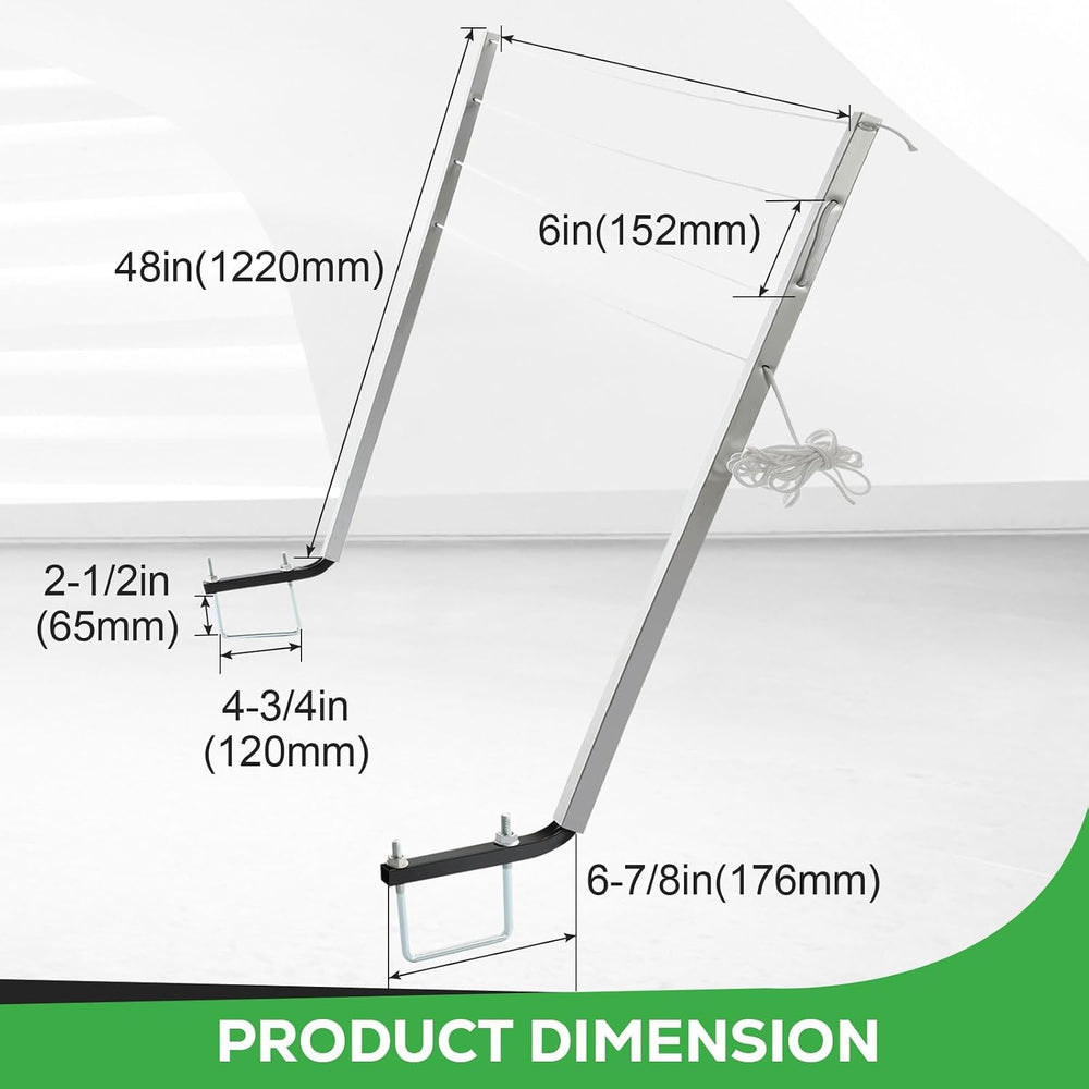 KUAFU RV Clothes Drying Rack Bumper-Mounted Clothesline Compatible with 4&quo...