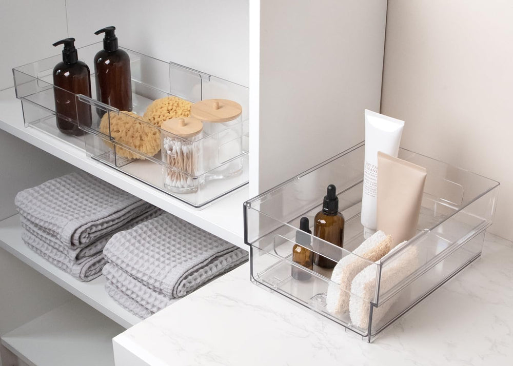 Isaac Jacobs 2-Pack Clear Expandable Storage Bins - Medium