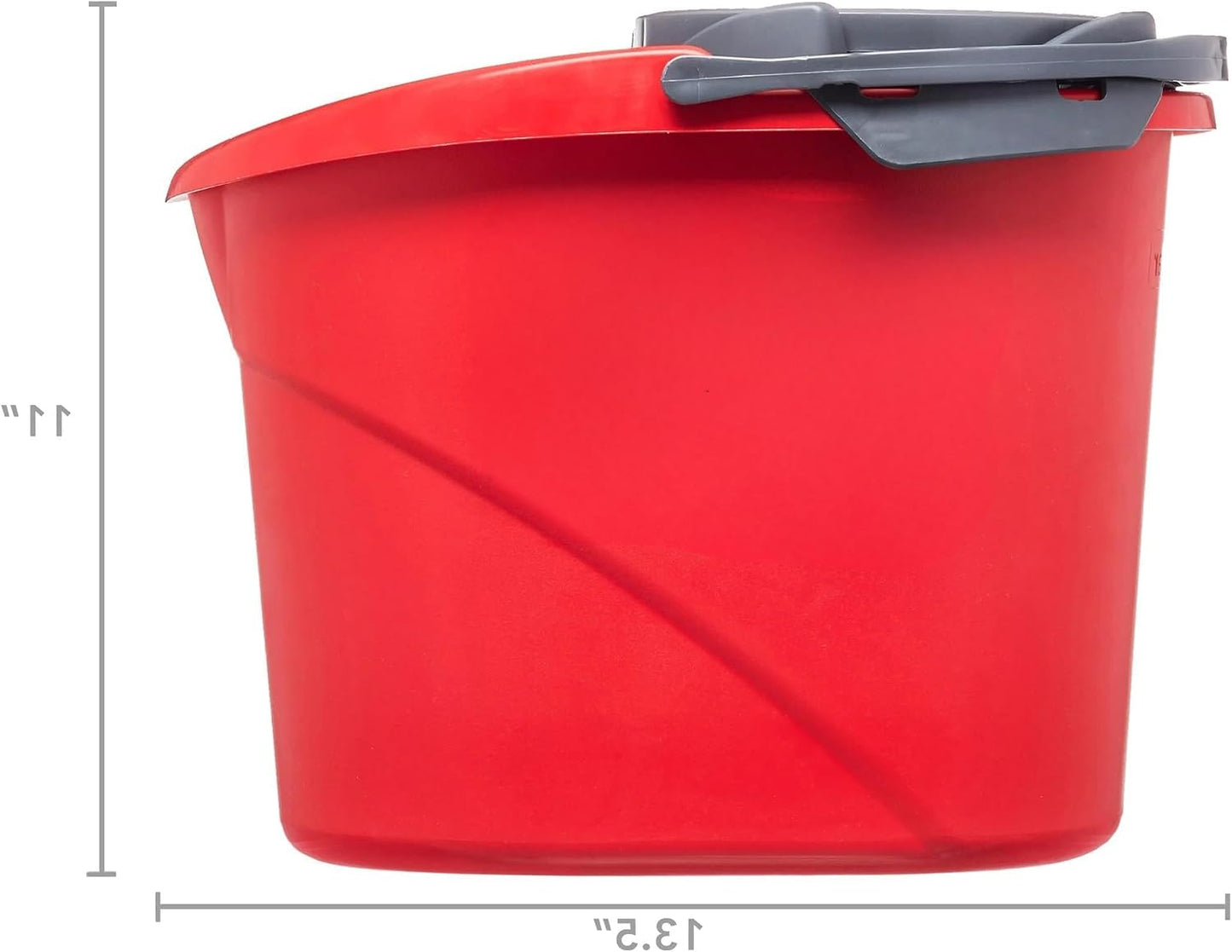 Quick Wring Hands-Free Mop Bucket 2.5 Gallon Red, Mop Bucket with Built-in Wringer for Home Hardwood Laminate Tile Floor Cleaning