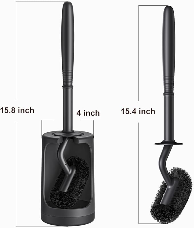 HAMITOR Toilet Bowl Brush Holder Set: Curved Design - Image 7