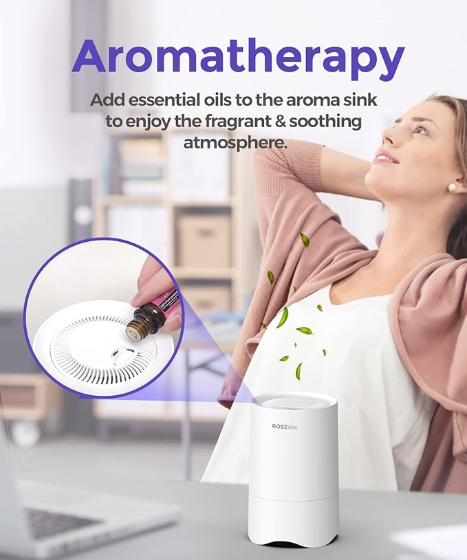 Small Air Purifier for Home Bedroom, Personal Desk Mini Air Purifier, Room Hepa - Image 5
