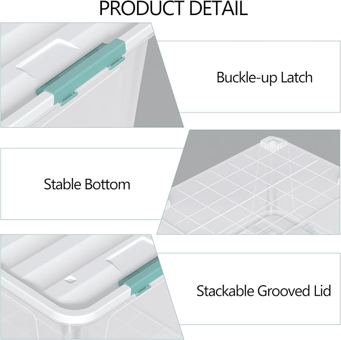 Zopnny 2-Pack Large Latching Box, 85 Quart Plastic Storage Bin - Image 3