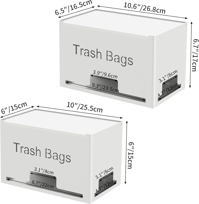 2-Pack Trash Bag Holder Dispenser, Stackable Garbage Bag Dispenser, Extra Large - Image 2