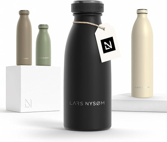LARS NYSØM Stainless Steel Insulated Water Bottle 12oz 17oz 25oz 34oz 51oz | by LN