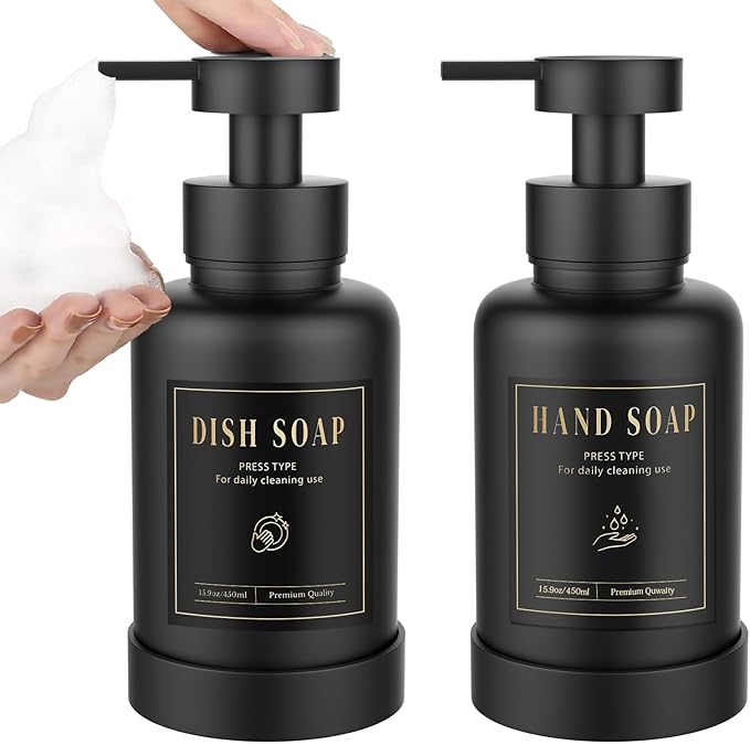 Luxspire Foaming Soap Dispenser, Glass Foam Pump Soap Dispenser, Non-Slip Hand by Luxspire
