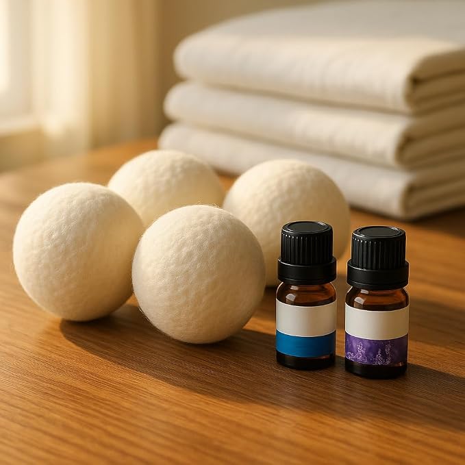 Wool Dryer Balls – 4XL Pack + 2 Essential Oils – 100% Pure New Zealand Wool – - Image 9