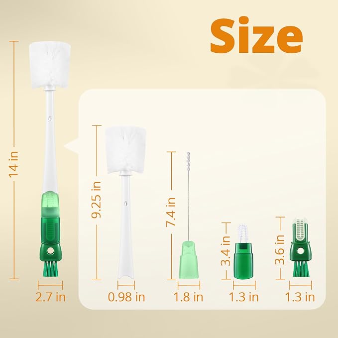 OUTXE 5 Pack Bottle Brush Set, 5-in-1 Multifunctional Water Bottle Cleaning - Image 6