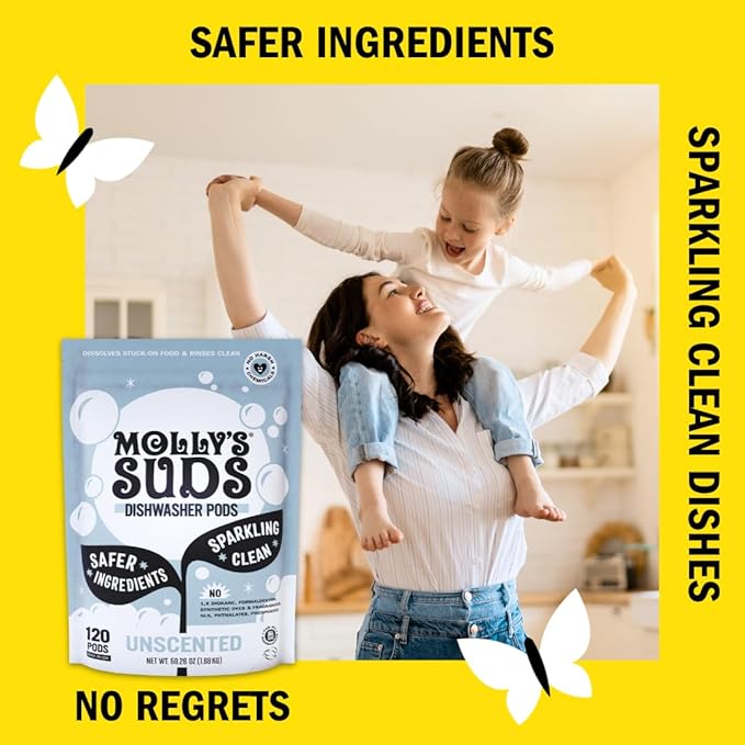Molly's Suds Dishwasher Pods | Clean Dishwasher Detergent, Cuts Grease & Rinses - Image 4