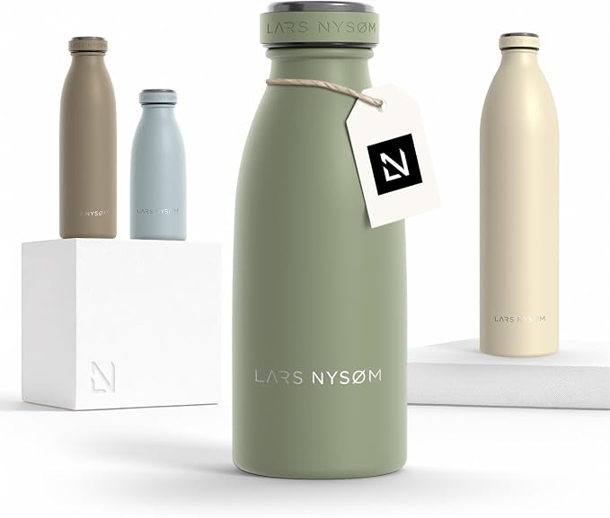 LARS NYSØM Stainless Steel Insulated Water Bottle 12oz 17oz 25oz 34oz 51oz | by LN