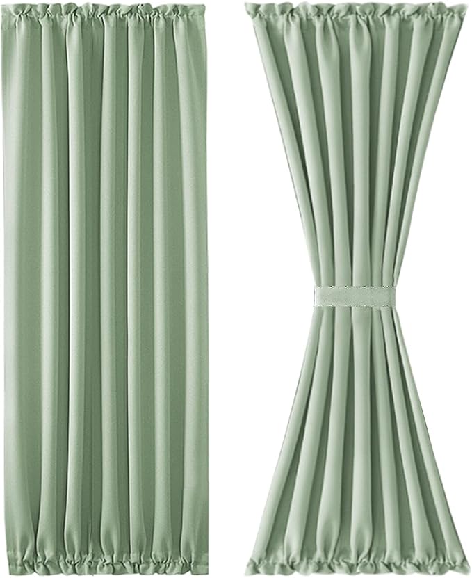 DWCN French Door Curtains – Rod Pocket Thermal Blackout Curtain - Image 7