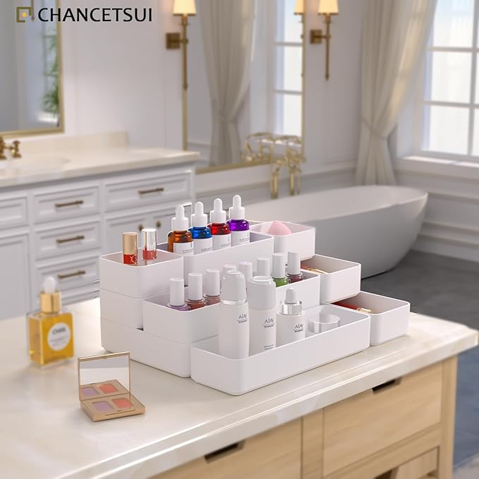 9 Pcs Stackable Drawer Organizer Trays Set, Desk Drawer Organizer Office. - Image 2
