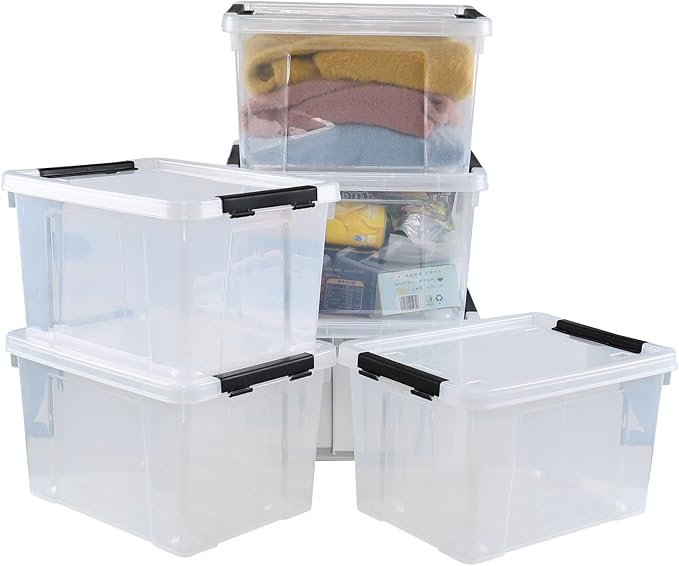 Pekky 22 Qt Clear Plastic Storage Bins by Pekky
