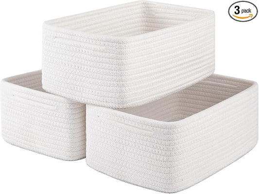 3 Pack Small Storage Baskets for Organizing, Cute Woven Decorative Gift Baskets by OIASKET