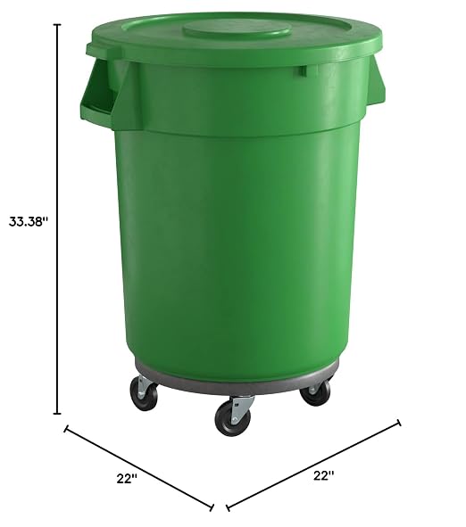 32 Gallon Green Round Commercial Trash Can - Image 5