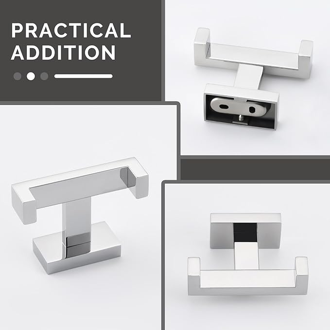 Angle Simple Double Towel Hooks, SUS 304 Stainless Steel Robe Coat Wall Hooks - Image 9