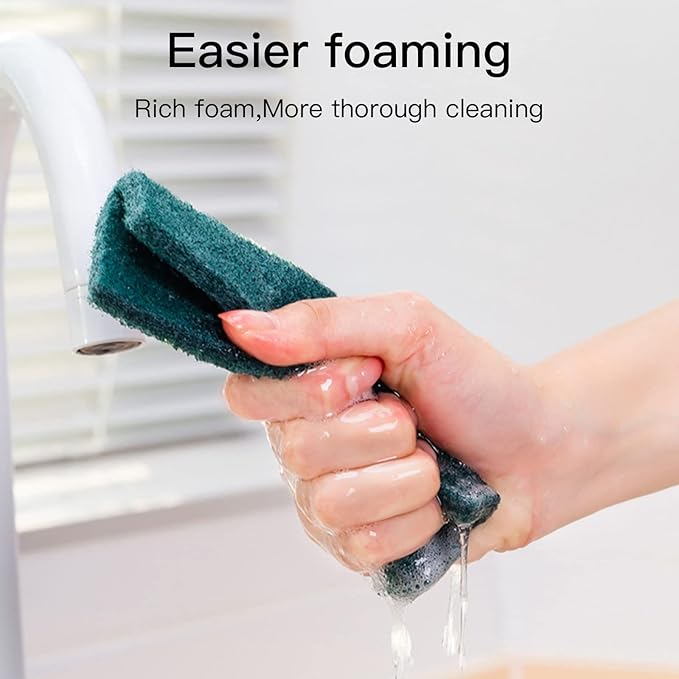 Heavy Duty Scour Pads Sponge Dish Scrubber Non-Scratch Green Reusable Household - Image 8