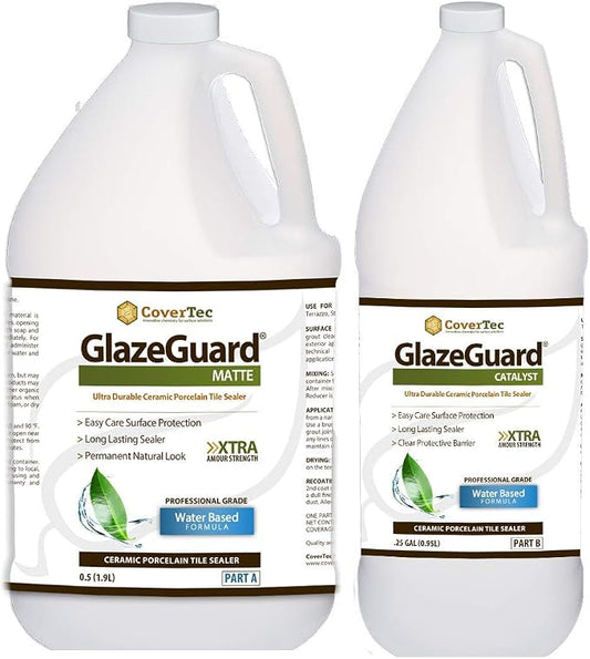 CoverTec GlazeGuard Matte Natural Look Ceramic, Porcelain Tile Grout Sealer by CoverTecProductsLLC