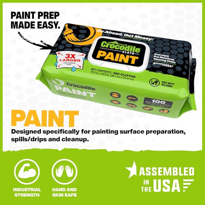 Crocodile Cloth Paint Cleaning Wipes, Adhesive & Caulk Removal – Painters - Image 3