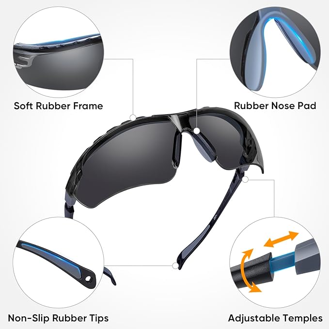 TICONN Anti-Fog Safety Glasses for Men and Women, ANSI Z87.1 Scratch Proof Eye - Image 6