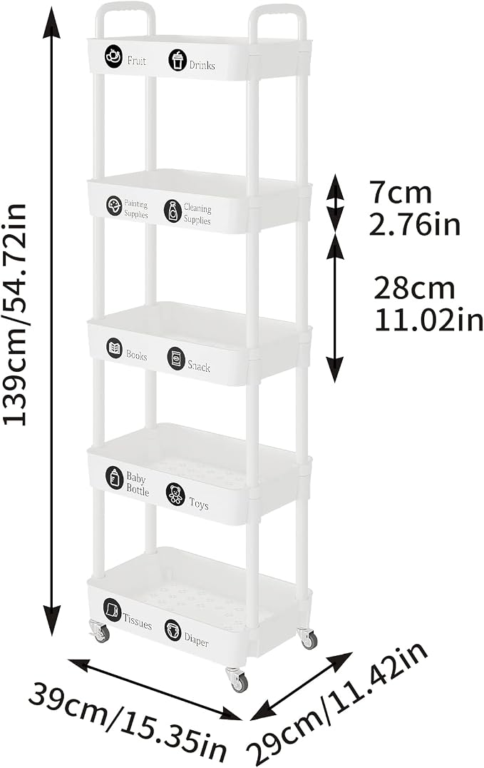 Laiensia 5-Tier Rolling Cart - Image 6