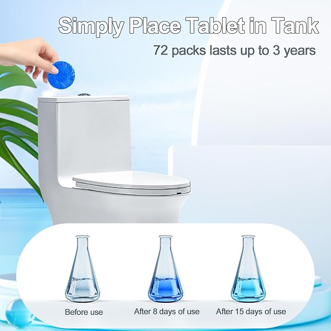 KIISIISO Toilet Bowl Cleaners Tablet 72 PACK, Automatic Toilet Cleaners - Image 4