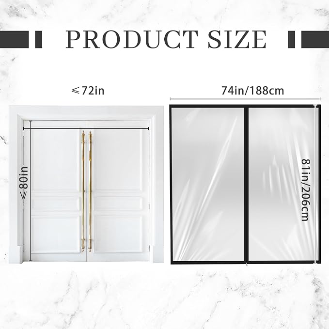 Amylove Zipper 72 x 80 Inch Dust Barrier Door Kit Construction Door Barrier 6 x - Image 2