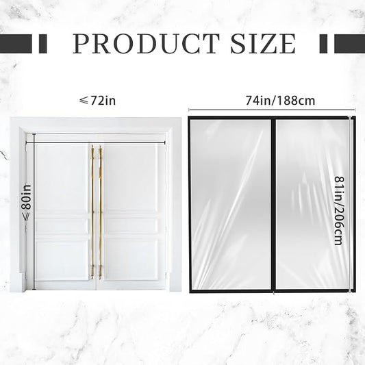 Amylove Zipper 72 x 80 Inch Dust Barrier Door Kit Construction Door Barrier 6 x - Image 2