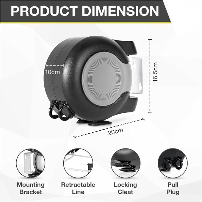 Retractable Double Clothesline – 49 ft x 2 Heavy Duty Clothes Line - Image 5