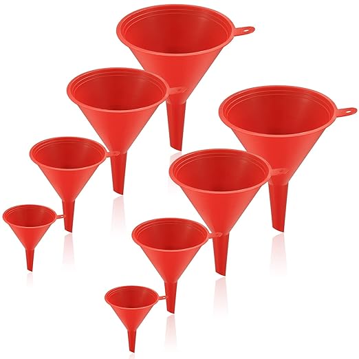 XhjzgcTec 8 Pcs Plastic Funnel Set, Oil Funnels by XhjzgcTech