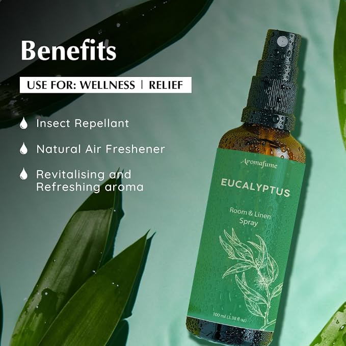 Eucalyptus Room, Linen & Pillow Spray by Aromafume | 100ml/3.38 fl oz | - Image 5