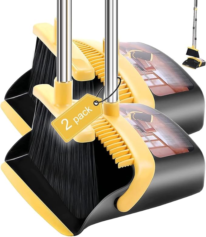 2-Pack is More economical，Upgraded Broom and Dustpan， by DJdtdty