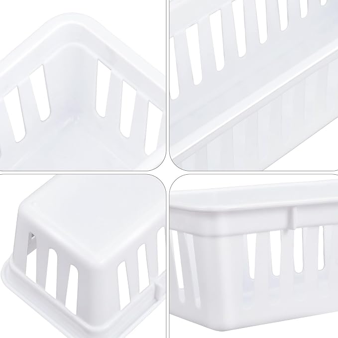 Domensi 24 Pcs Slim Plastic Storage Baskets Tray - Image 3