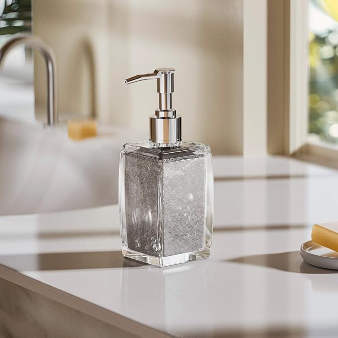 Purple Soap Dispenser with Refillable Plastic Pump - Image 4