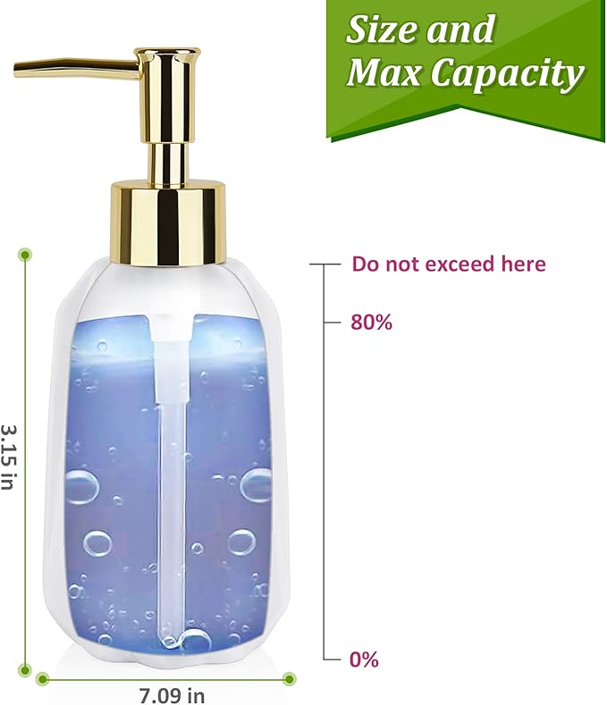 Natheeph Dish Soap Dispenser, Hand Soap Dispenser Ceramic Bottle, Refillable - Image 2