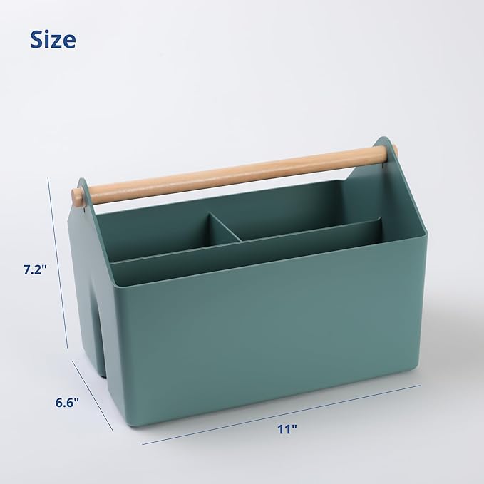 BLUE GINKGO Medium Storage Basket – Plastic Caddy - Image 2