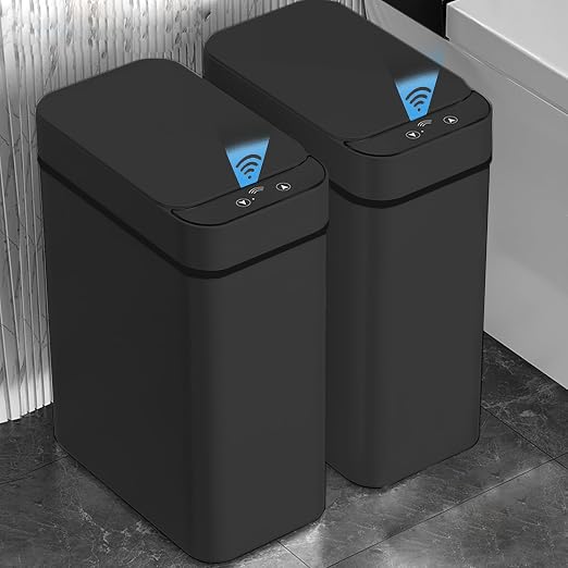 Yatmung 2 Pack - Skinny Trash Bin Sensor Motion 2.5 Gallon Touchless Bathroom - Image 7