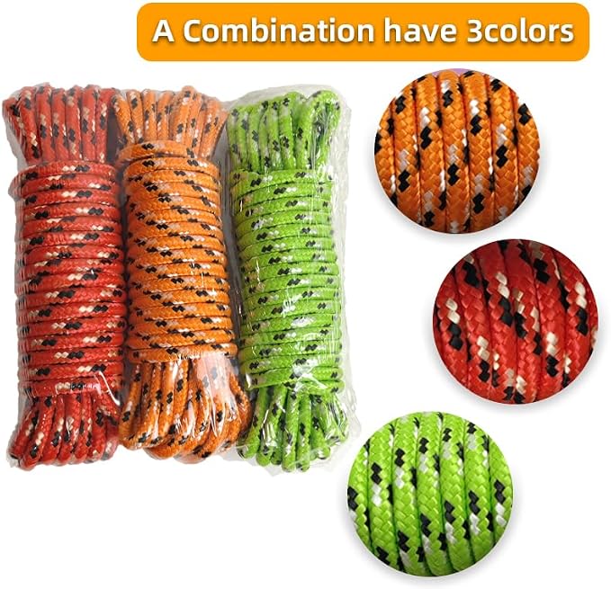 Diamond Braided Polypropylene Rope Nylon Rope Mix Thick Heavy Duty Ropes 1/4 - Image 3
