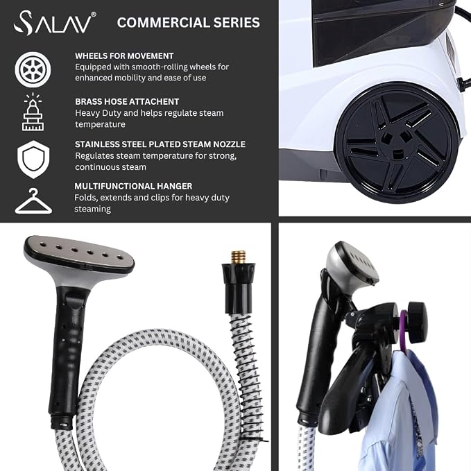 SALAV® Heavy Duty Smart Auto Shut-off Commercial Full-Size Garment Steamer - Image 8