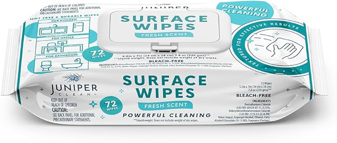 1 Pack Surface Cleaning Wipes Bleach Free, All-Purpose Cleaner by JuniperCLEAN