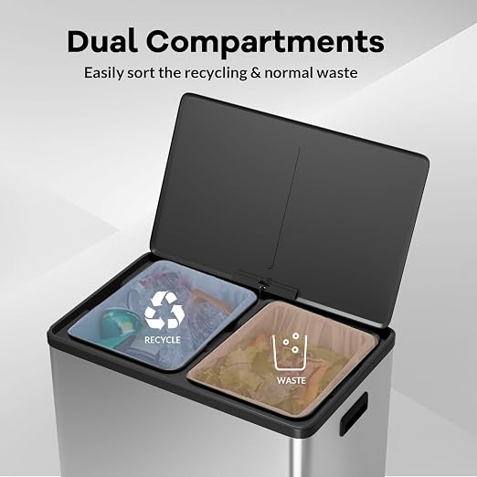 GarveeHome Step Dual Trash Can, 60L/16 Gallon Recycle Bins - Image 4