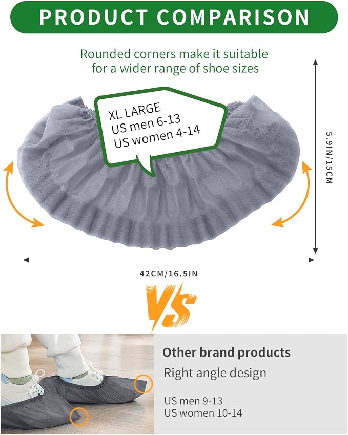 200Pcs Non-Woven Shoe Covers Disposable Non Slip - Image 5