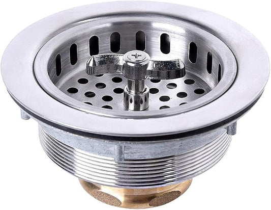 304 Stainless Steel Kitchen Sink Twist Lock Basket Drain Assembly W/Brass by VARNAHOME