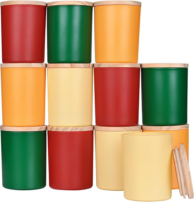 SHOWIN Thick Candle Jars for Making Candles 12 Pcs, 7 OZ Empty Jars by Showin