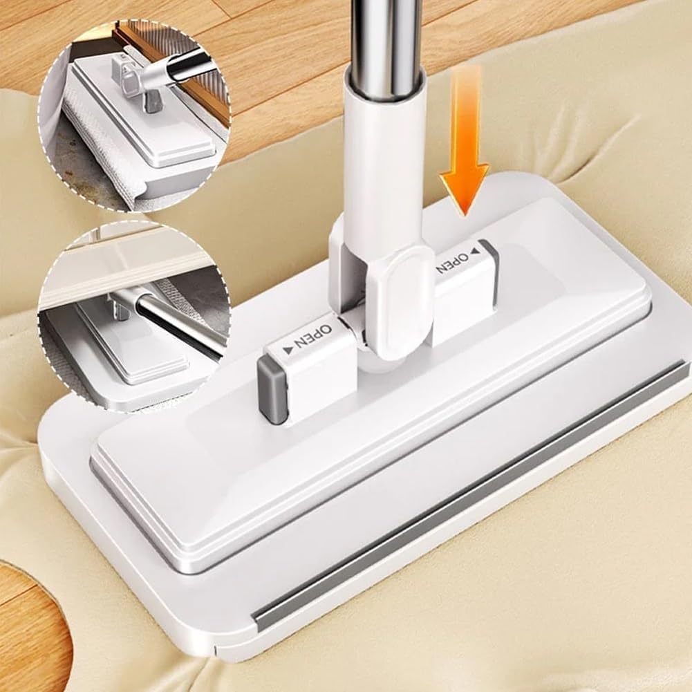 Gropething Mop, Hands Free Multi Purpose Flat Mop, Hands Free Flat Mops One Click, Snap Grip Mini Mops, Lightweight with 360° Swivel Head for Floors, Under Furniture, Kitchens & Bathrooms (1set)