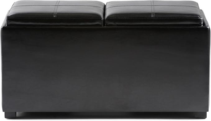 SIMPLIHOME Avalon 35 inch Wide Contemporary Rectangle 5 Pc Storage Ottoman in - Image 7